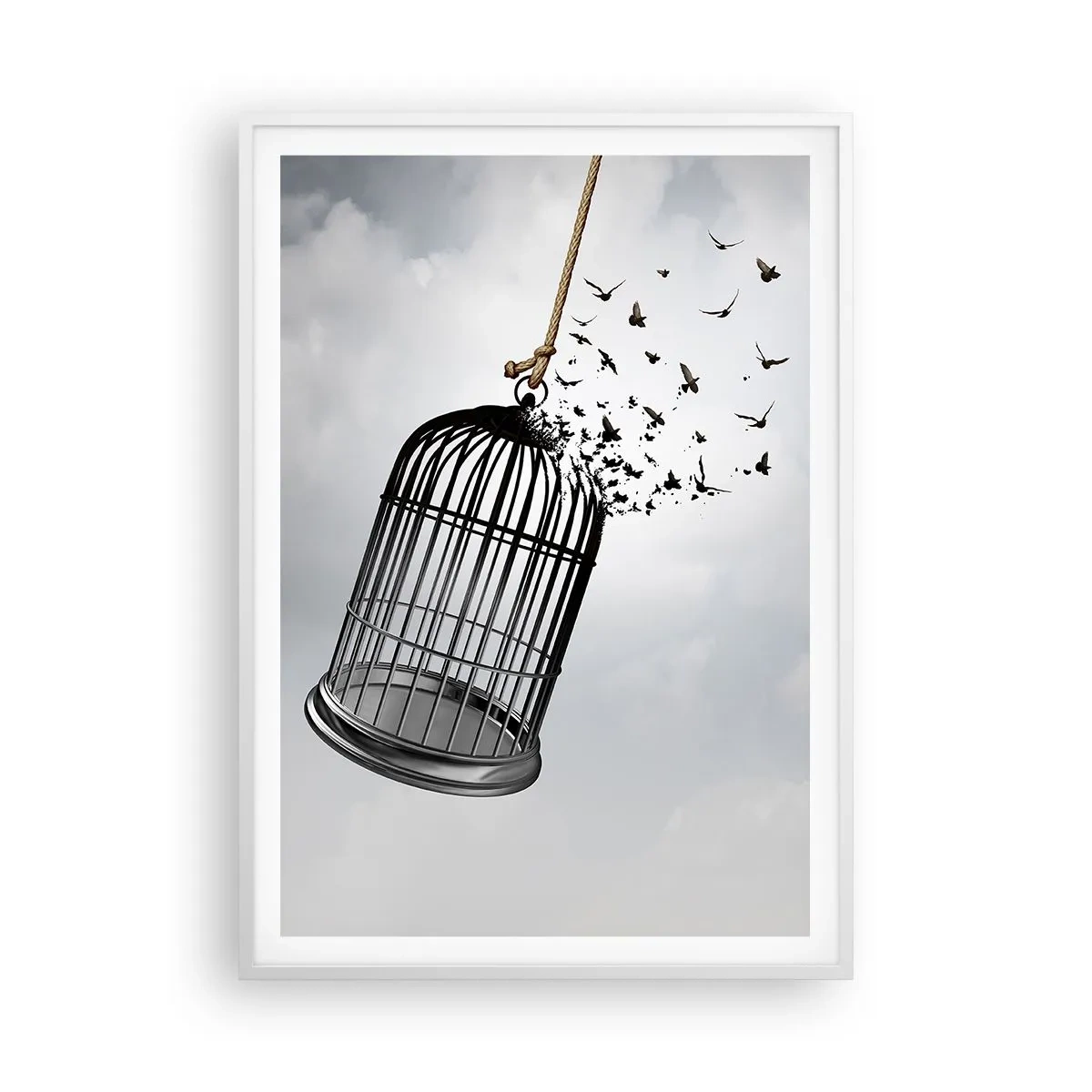 Poster in einem weißen Rahmen - Glaube ... Hoffnung ... Freiheit! - 70x100 cm