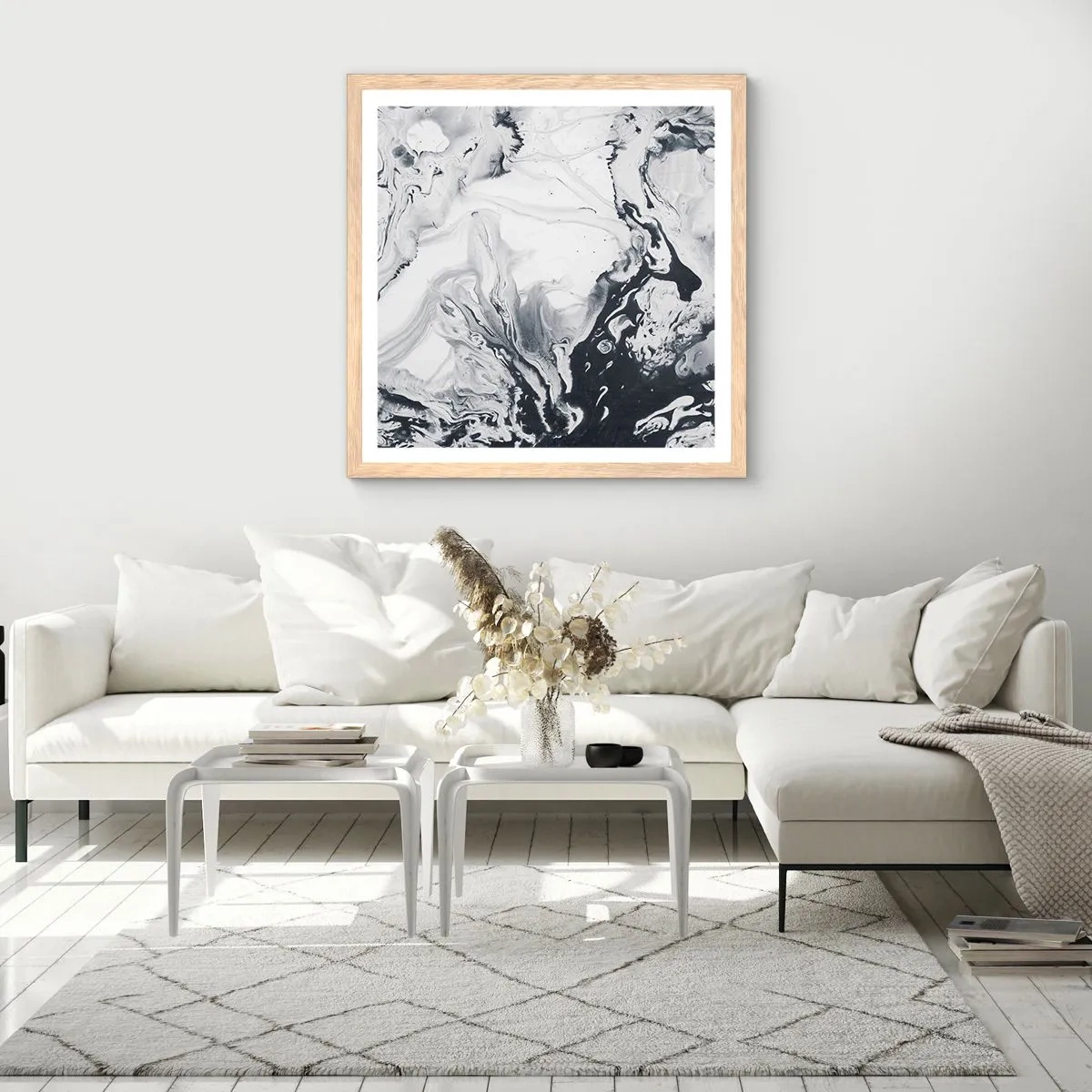 Poster in einem Rahmen aus heller Eiche - Das Innere der Erde - 30x30 cm