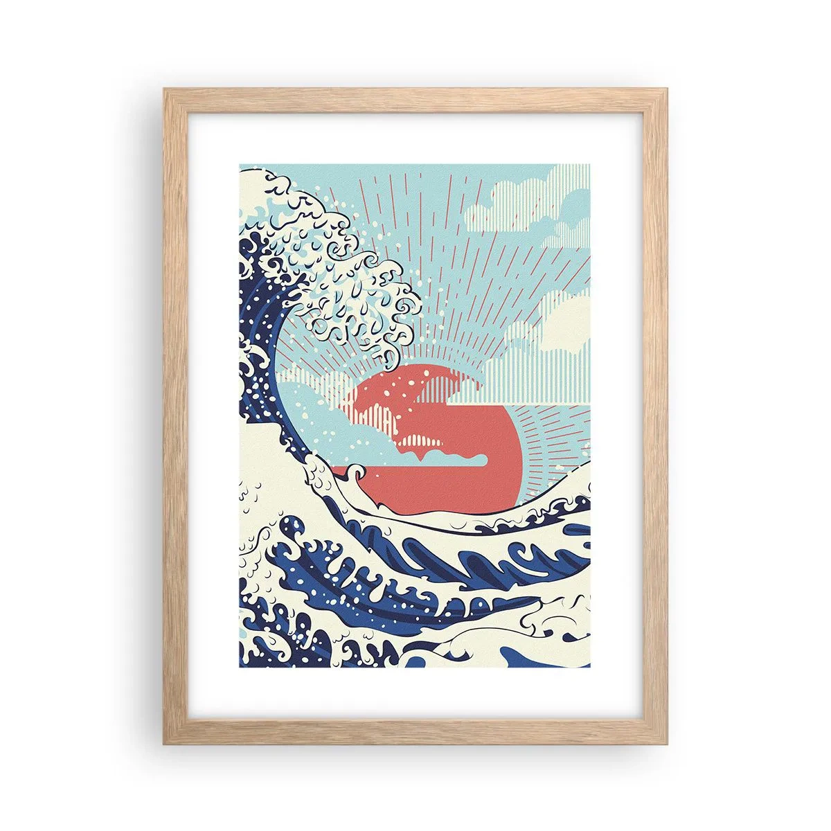 Poster in einem Rahmen aus heller Eiche - Von japanischer Inspiration - 30x40 cm