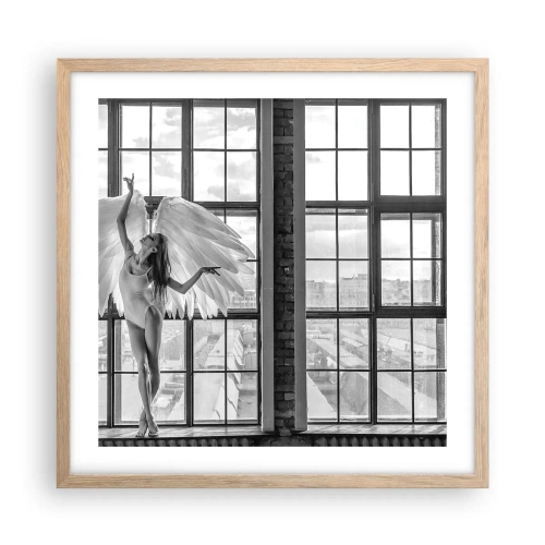 Poster in einem Rahmen aus heller Eiche - Stadt der Engel? - 50x50 cm