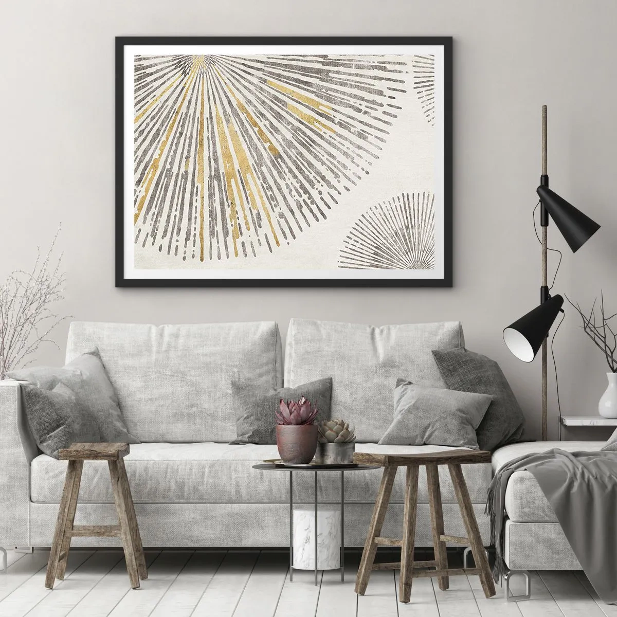 Poster in einem schwarzem Rahmen - Schönheit des Strahls - 91x61 cm