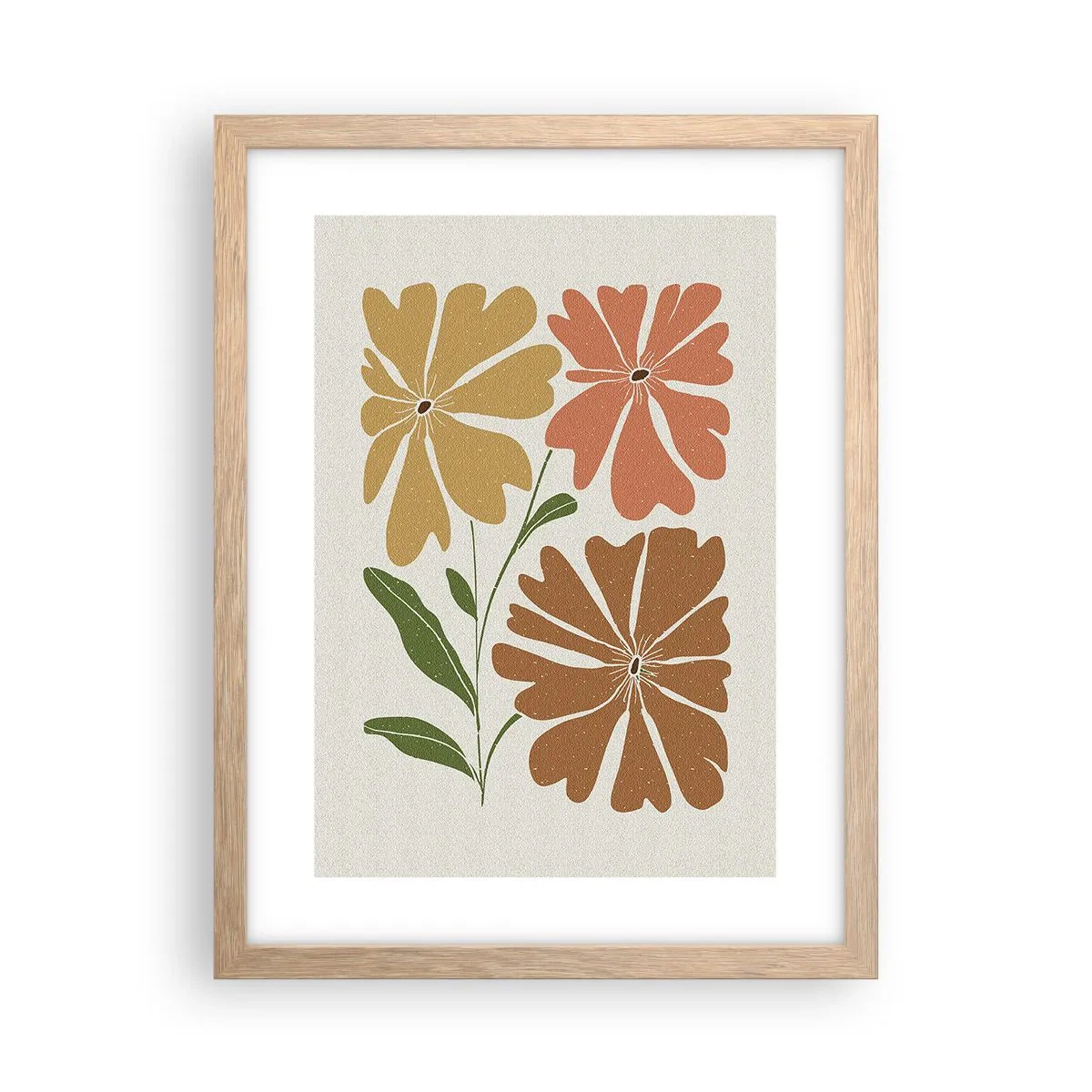 Poster in einem Rahmen aus heller Eiche - Natur und Geometrie - 30x40 cm