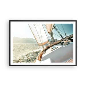 Poster in einem schwarzem Rahmen - Unter vollen Segeln - 91x61 cm