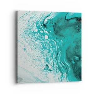 Bild auf Leinwand - Leinwandbild - Verschmelzen in Weiß und Türkis - 30x30 cm
