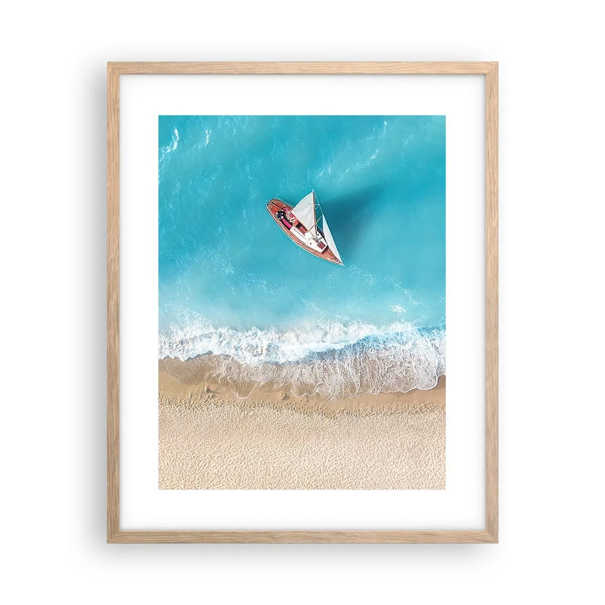 Poster in einem Rahmen aus heller Eiche - An der Grenze von Blau und Gold - 40x50 cm
