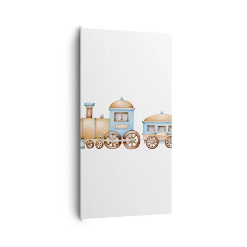 Bild auf Leinwand - Leinwandbild - Am Bahnhof steht ... - 65x120 cm