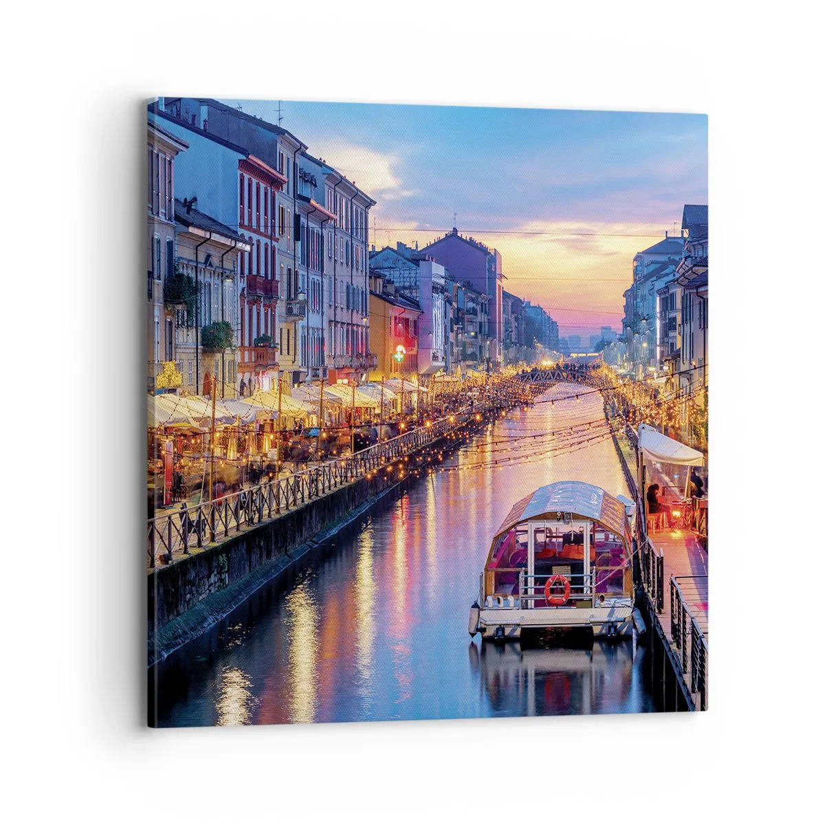 Bild auf Leinwand - Leinwandbild - Ein Abend voller Licht und Spaß - 70x70 cm