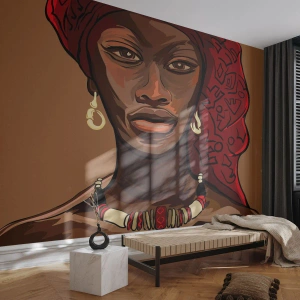 Selbstklebende Fototapete Deluxe Sticker - Venus aus Ebenholz  - Frau, Afrika, Kultur - 350x256 cm