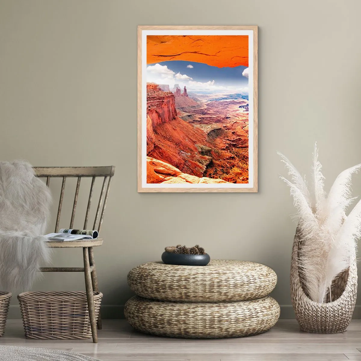 Poster in einem Rahmen aus heller Eiche - Von der Natur selbst geschnitzt - 50x70 cm