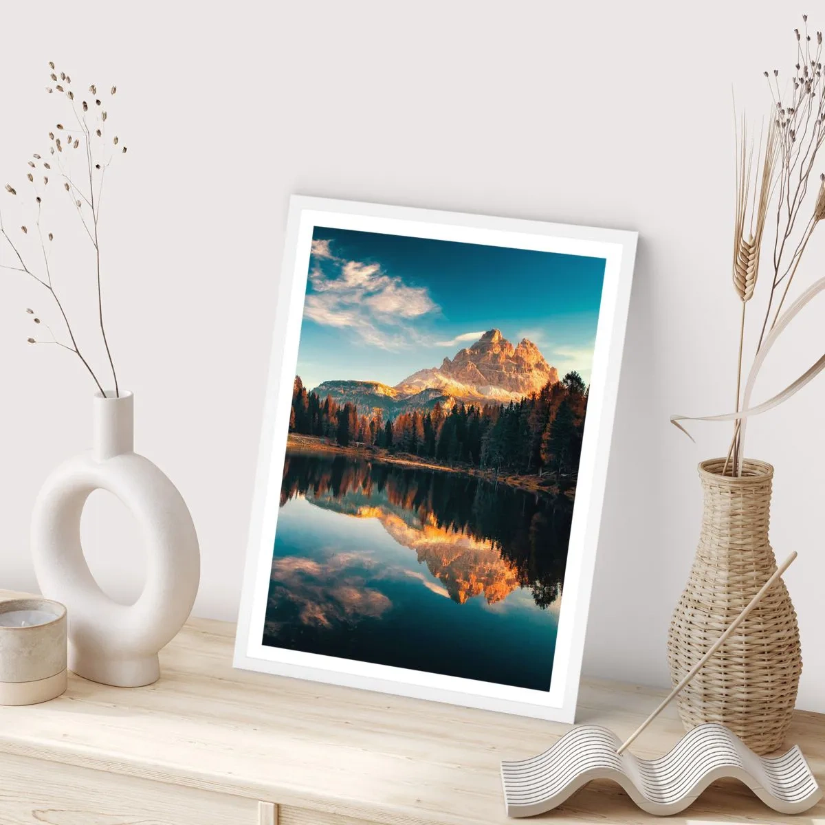 Poster in einem weißen Rahmen - Doppelte Landschaft - 61x91 cm