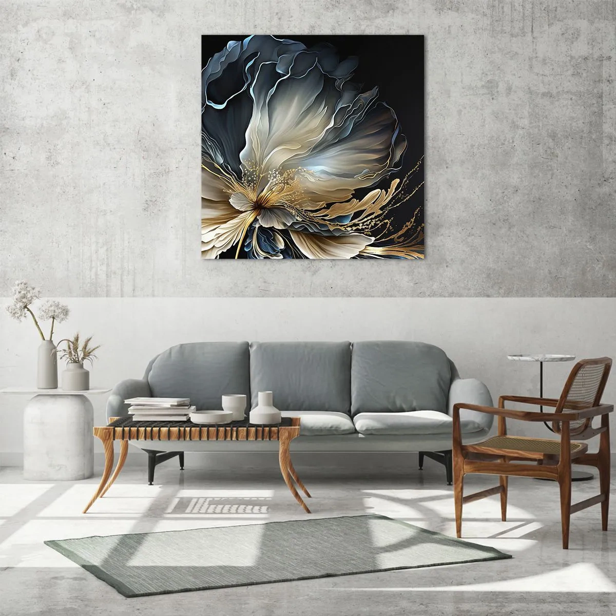 Glasbild - Bild auf glas - Märchenhafte Farnblume - 60x60 cm