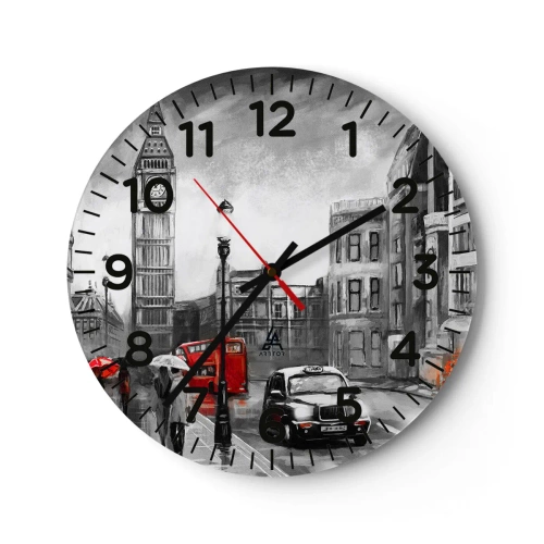 Wanduhr - Glasuhr - Gar keine graue Stadt - 40x40 cm