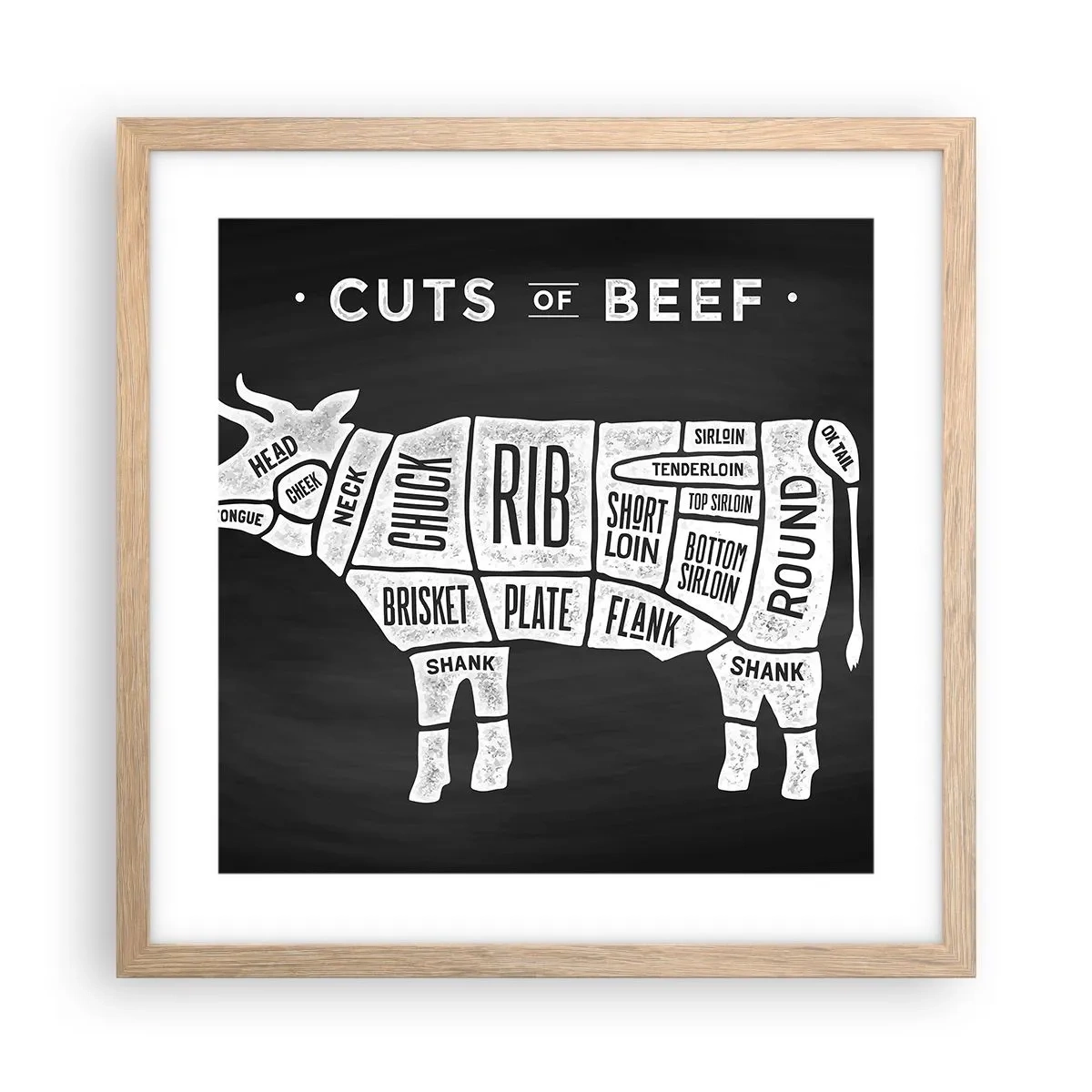 Poster in einem Rahmen aus heller Eiche - Metzger Grundierung - 40x40 cm