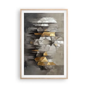 Poster in einem Rahmen aus heller Eiche - Komposition aus Eis und Licht - 61x91 cm