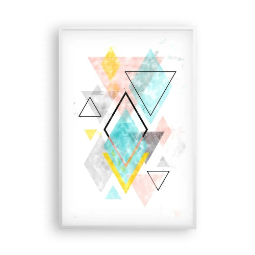 Poster in einem weißen Rahmen - Geometrisches Spiel - 61x91 cm