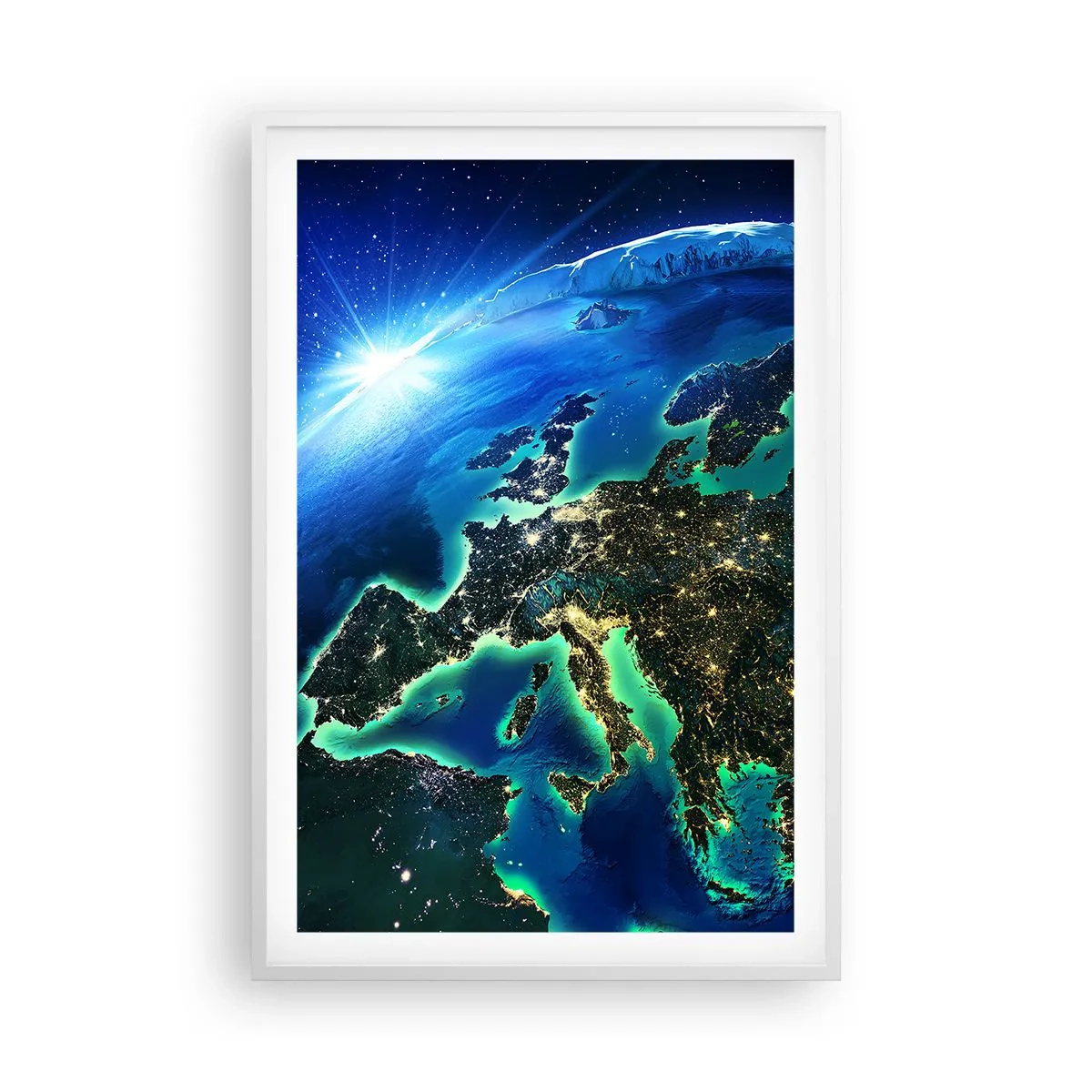 Poster in einem weißen Rahmen - Funkelndes Europa - 61x91 cm