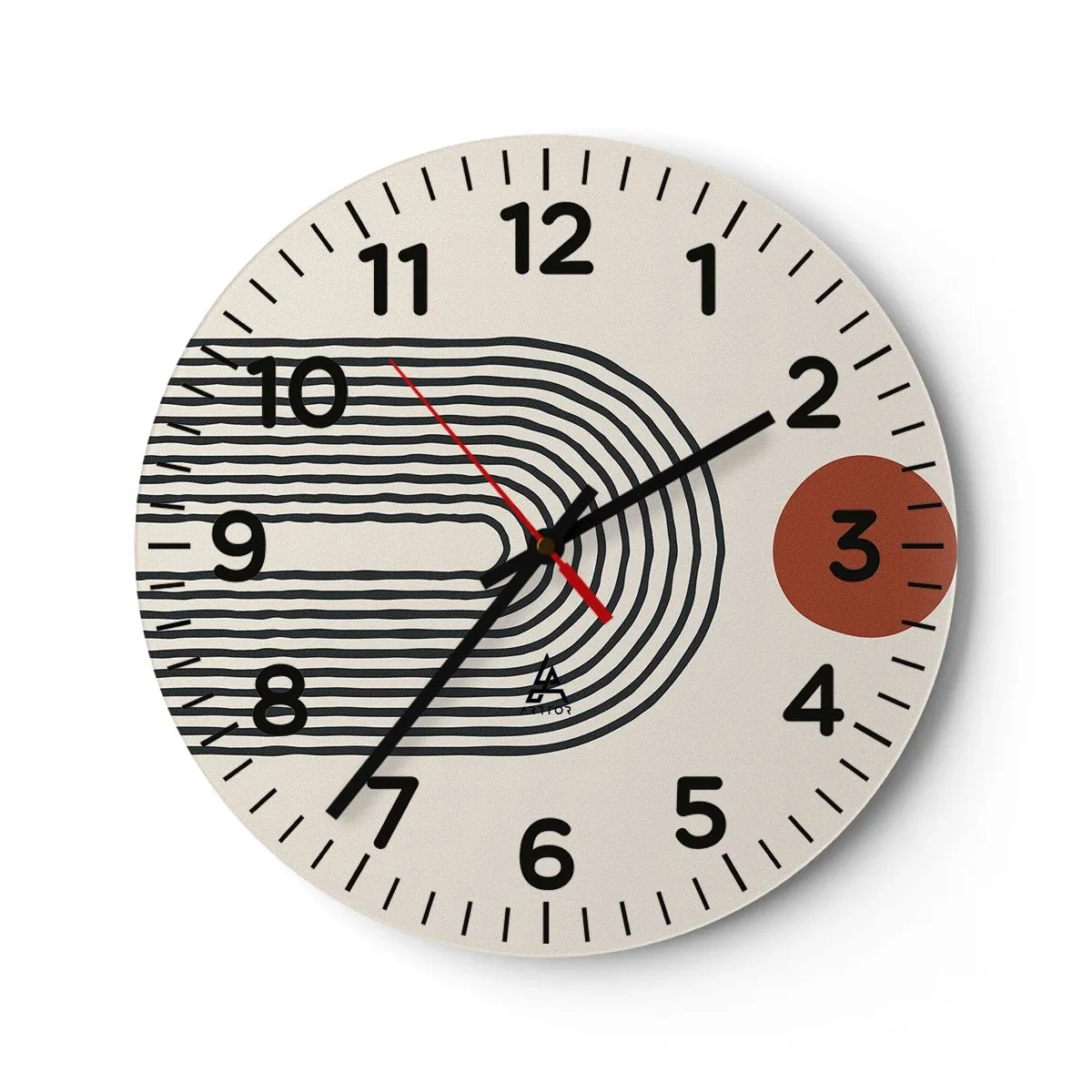 Wanduhr - Glasuhr - Magnetismus von Formen und Farben - 30x30 cm