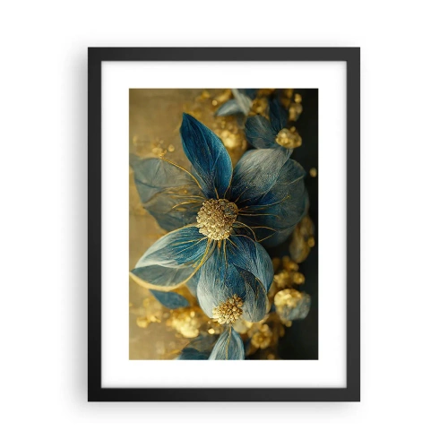 Poster in einem schwarzem Rahmen - Mit Gold blühen - 30x40 cm
