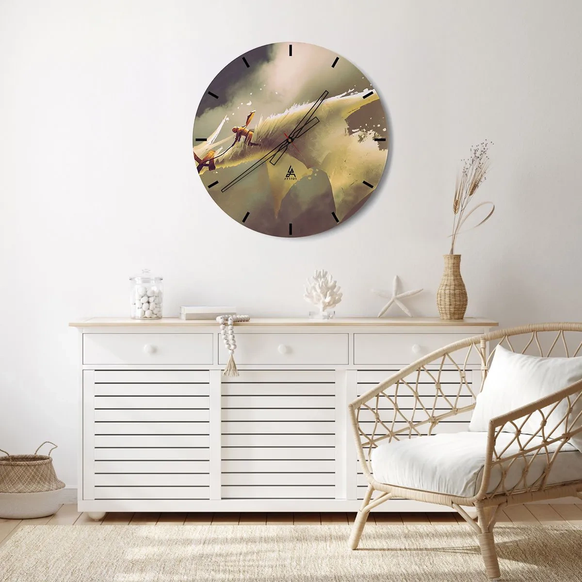 Wanduhr - Glasuhr - Die Welt zur Rettung - 40x40 cm