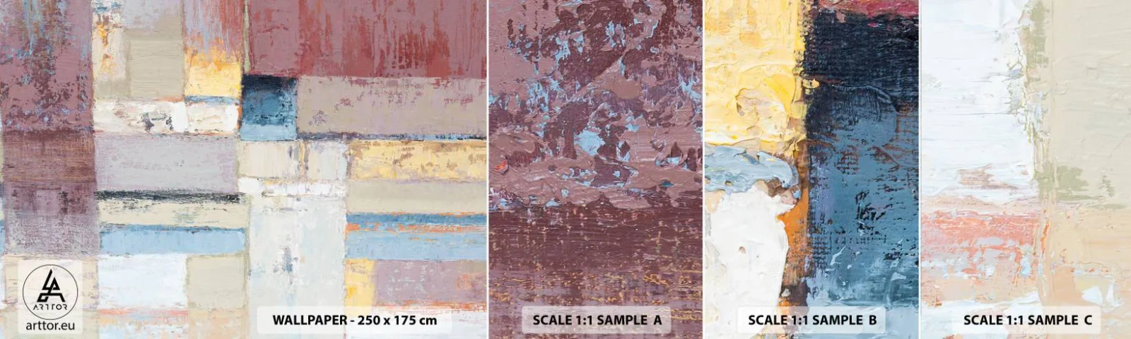 Fototapetenmuster Standard Eco - Ruhe der Geometrie - Abstraktion, Pastell, Minimalistisch - 100x30 cm