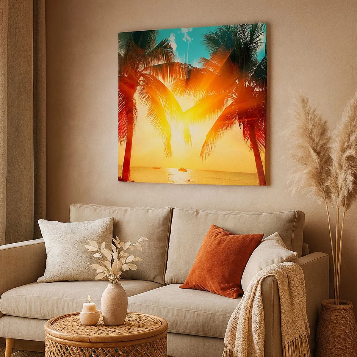 Bild auf Leinwand - Leinwandbild - Exotisches Paar - 30x30 cm