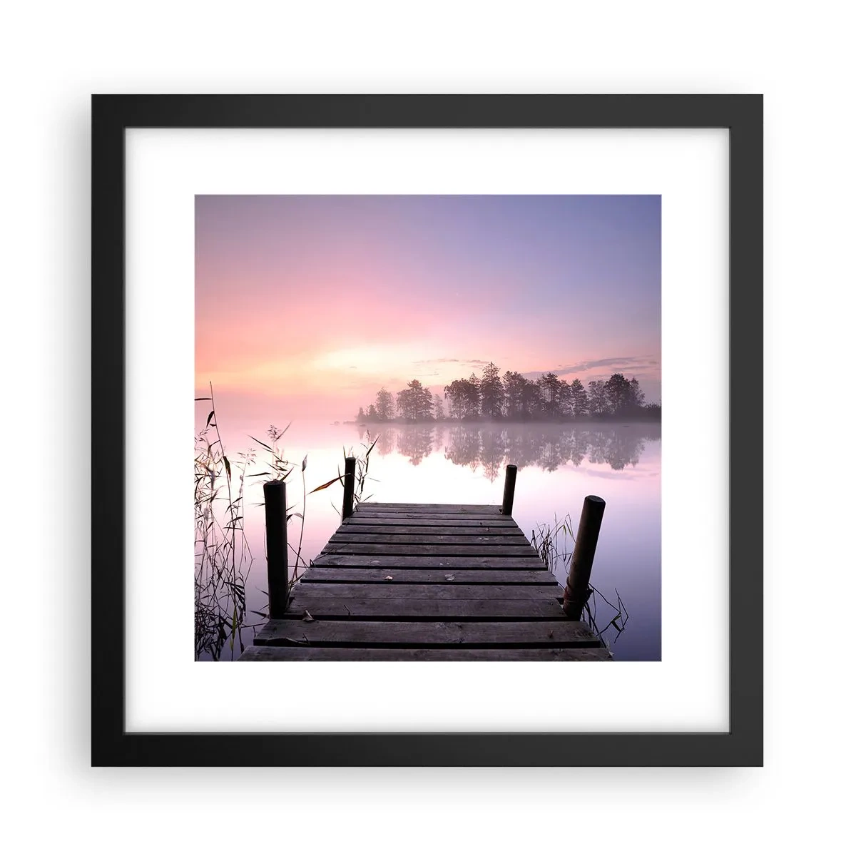 Poster in einem schwarzem Rahmen - Aus dem lila Nebel ... - 30x30 cm