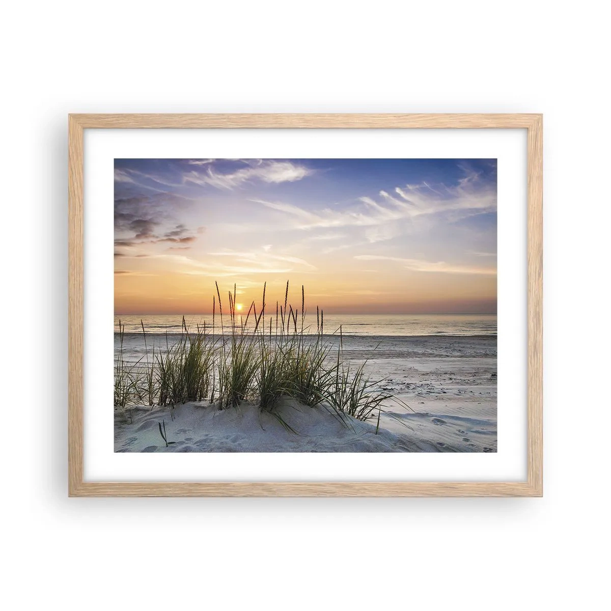 Poster in einem Rahmen aus heller Eiche - Schau, denk, fühl - 50x40 cm