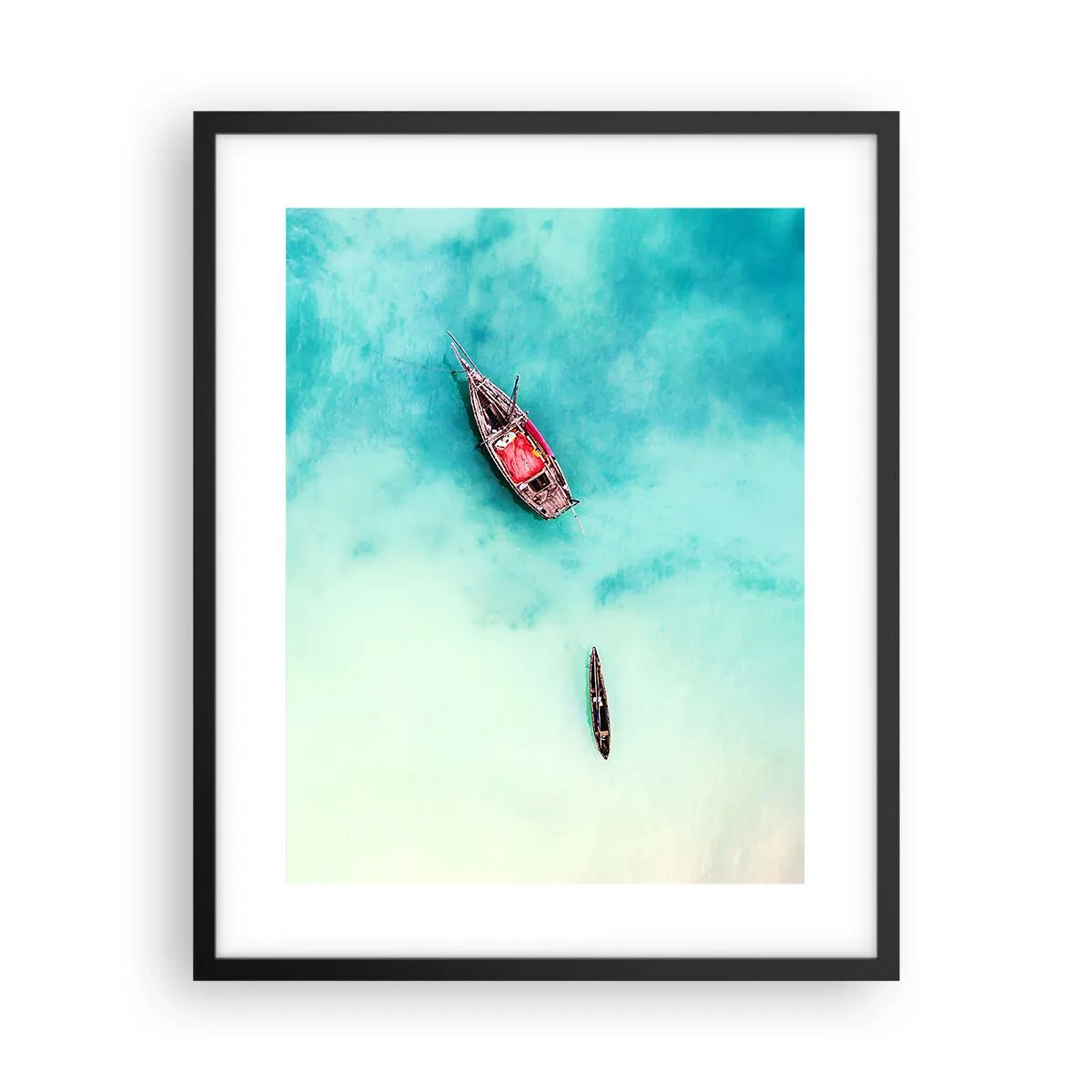 Poster in einem schwarzem Rahmen - Denn an den Stränden von Sansibar, wenn der Wasserüberschuss ... - 40x50 cm