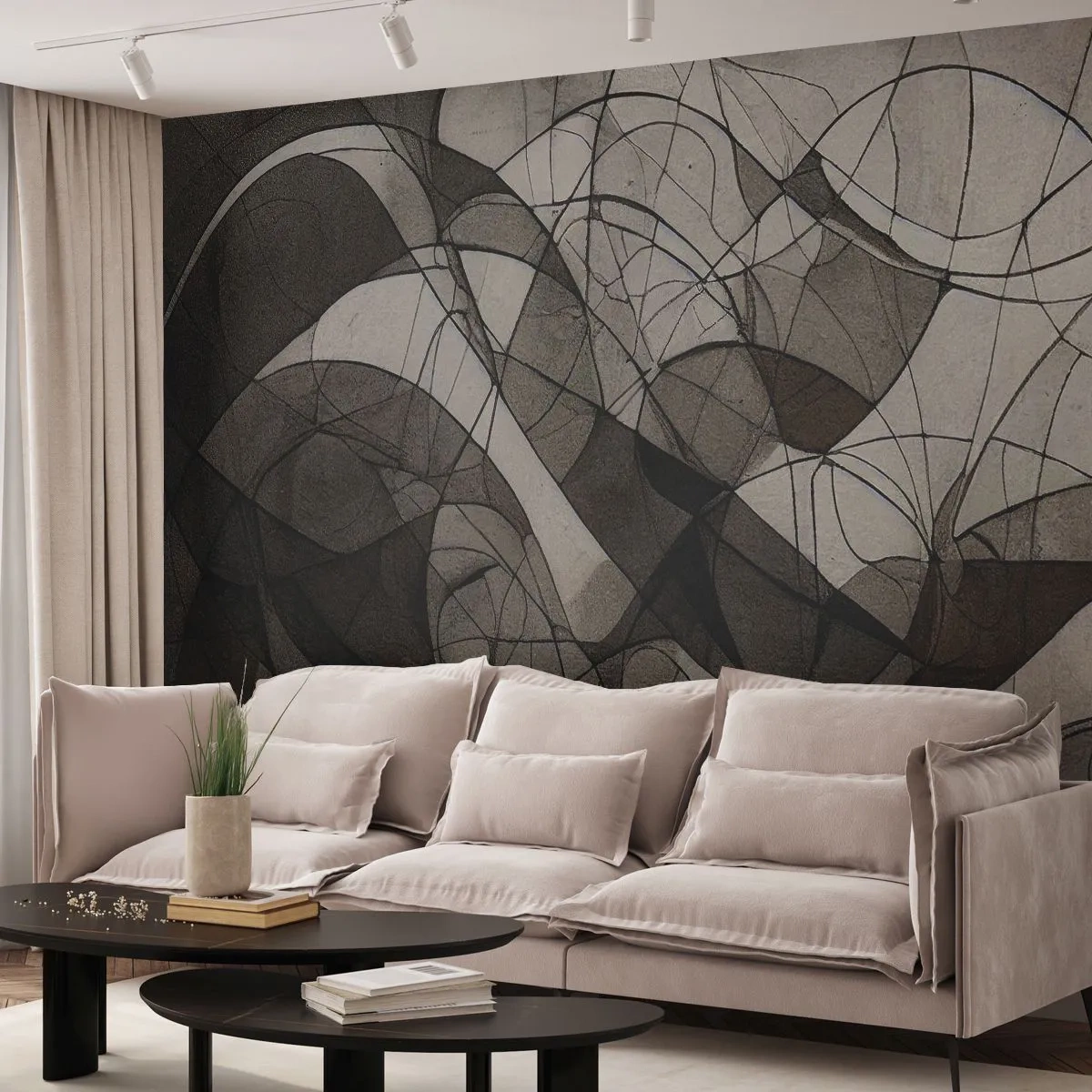 Maßgeschneiderte selbstklebende Fototapete Deluxe Sticker - Zirkulation von Erdfarben - Stück, Zeitgenössisch, Wachsmalstift