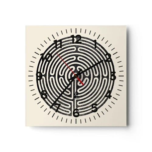 Wanduhr - Glasuhr - Geheimnisvolle Ordnung - 40x40 cm