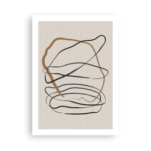 Poster - Minimalistische Abstraktion mit dynamischen Linien - 50x70cm - Komposition – Looptanz - Moderne Wanddekoration für Wohnzimmer und Schlafzimmer ARTTOR