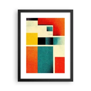 Poster in einem schwarzem Rahmen - Geometrische Abstraktion – gute Energie - 30x40 cm