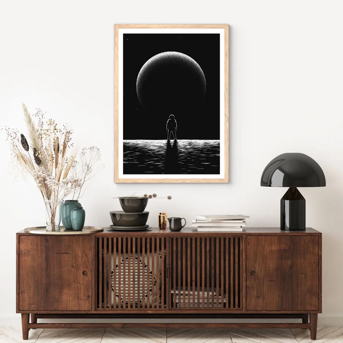 Poster in einem Rahmen aus heller Eiche - Angesicht zu Angesicht - 40x50 cm