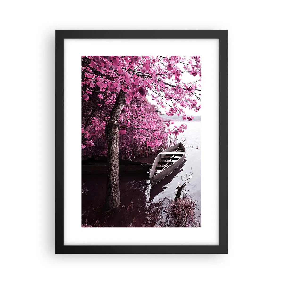 Poster in einem schwarzem Rahmen - In rosa Stille - 30x40 cm