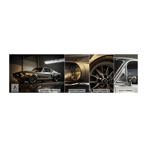 Fototapeten Muster Premium Canvas - Zurück in die Vergangenheit - Sportwagen, Retro, Klassisch - 100x30 cm