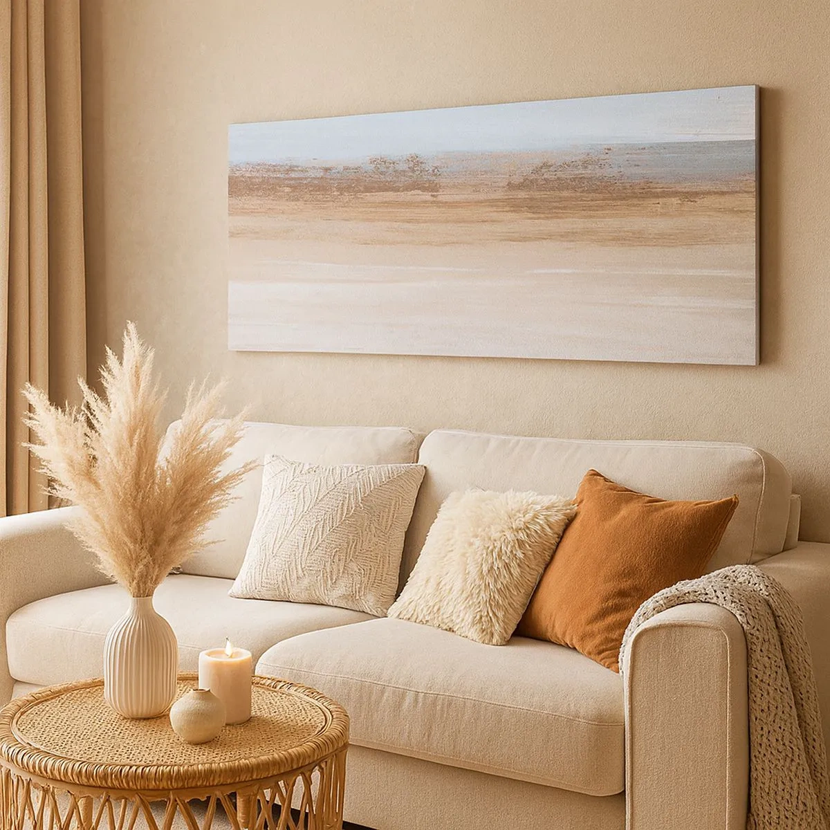 Bild auf Leinwand - Leinwandbild - Mehrdeutige Landschaft - 100x40 cm