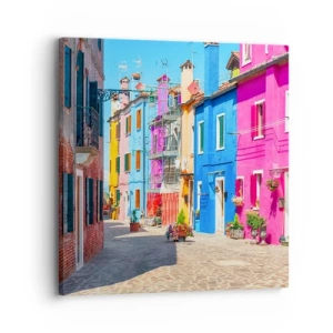 Bild auf Leinwand - Leinwandbild - Städtchen "Zu Papageien" - 30x30 cm