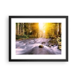 Poster in einem schwarzem Rahmen - Malachit im Silber- und Goldrahmen - 40x30 cm