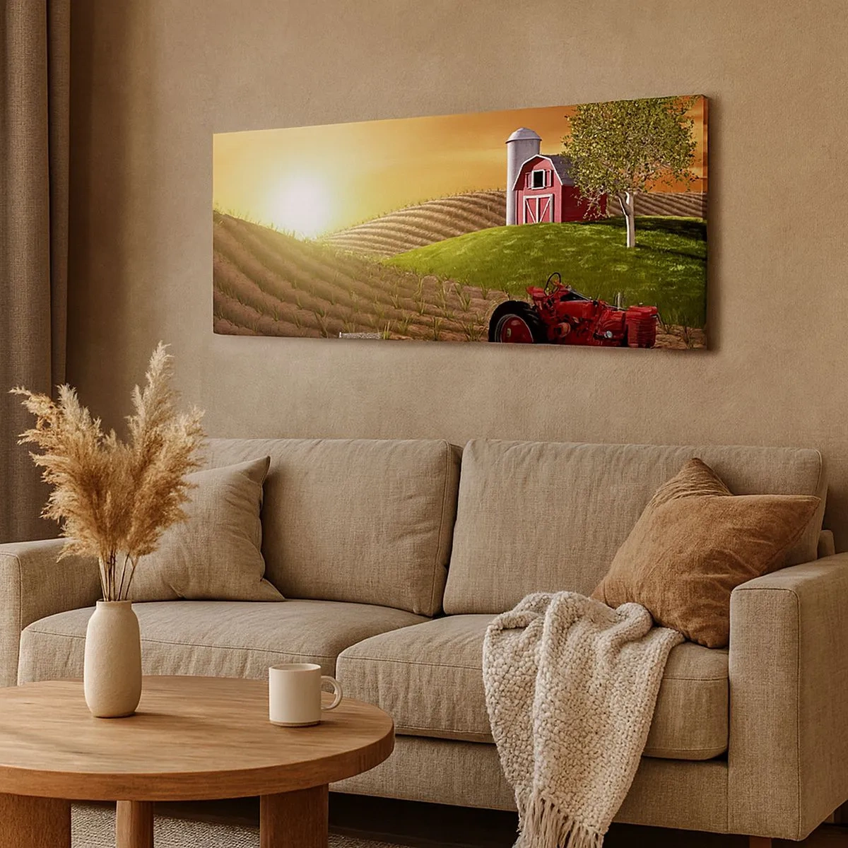 Bild auf Leinwand - Leinwandbild - Ein Bauernhof wie aus einem Märchen - 100x40 cm