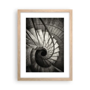 Poster in einem Rahmen aus heller Eiche - Treppe hoch, Treppe runter - 30x40 cm