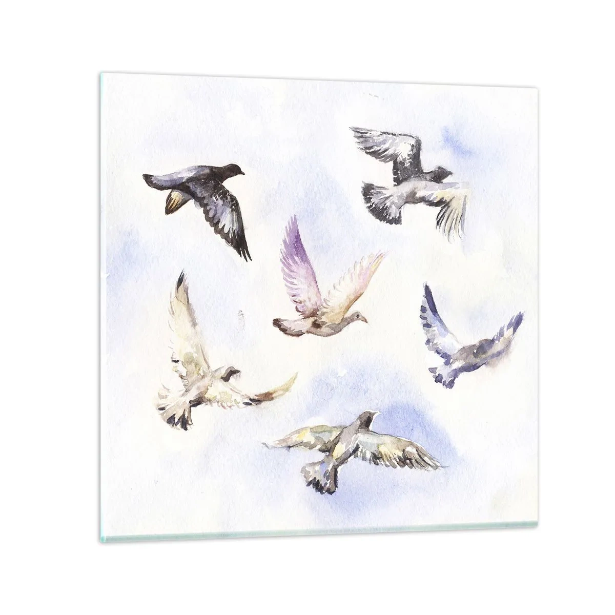 Glasbild - Bild auf glas - Freiheit in Grau und Blau - 60x60 cm