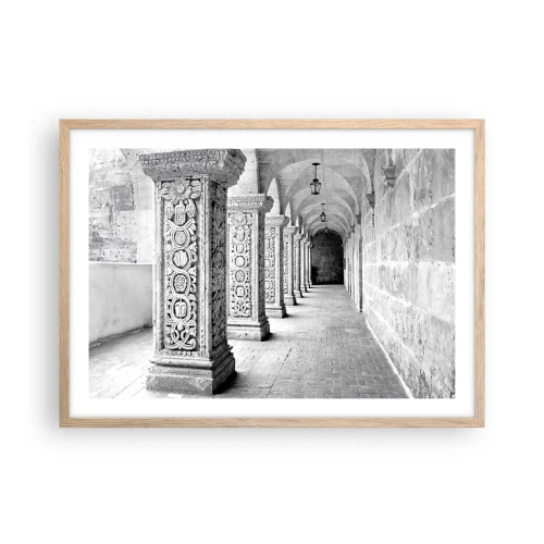 Poster in einem Rahmen aus heller Eiche - Und wo geht’s hin...? - 70x50 cm