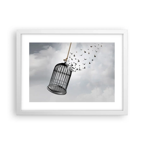 Poster in einem weißen Rahmen - Glaube ... Hoffnung ... Freiheit! - 40x30 cm