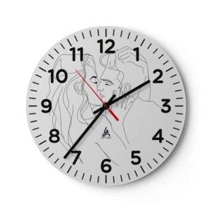 Wanduhr - Glasuhr - Dieselbe Linie - 40x40 cm