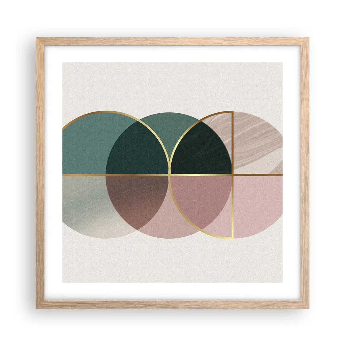 Poster in einem Rahmen aus heller Eiche - Ein Rad hinter dem anderen… - 50x50 cm