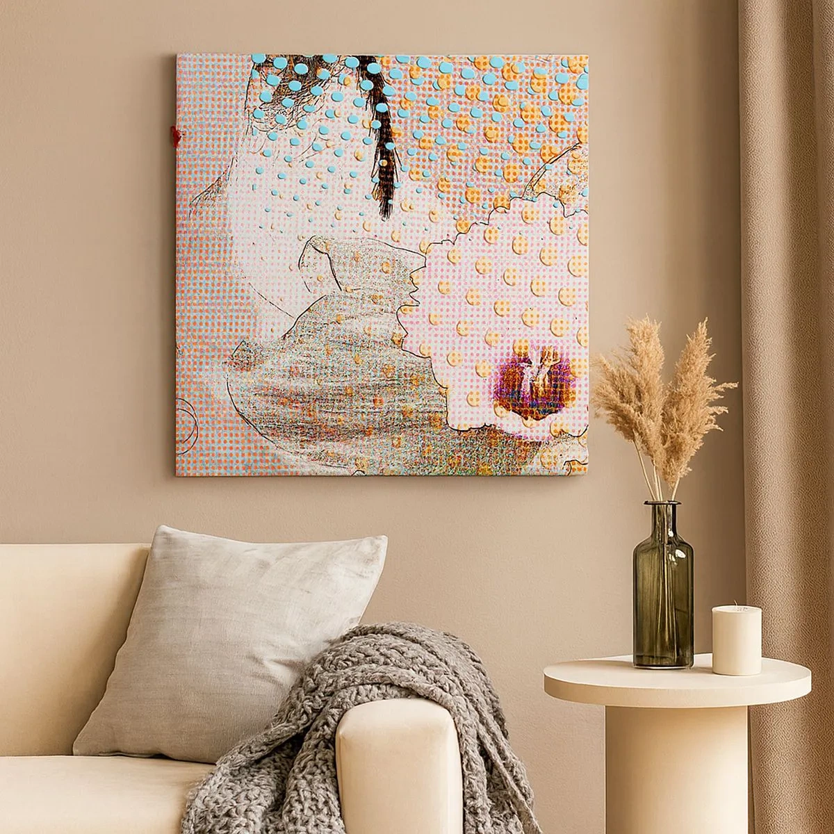 Bild auf Leinwand - Leinwandbild - Comic-Heldin - 30x30 cm