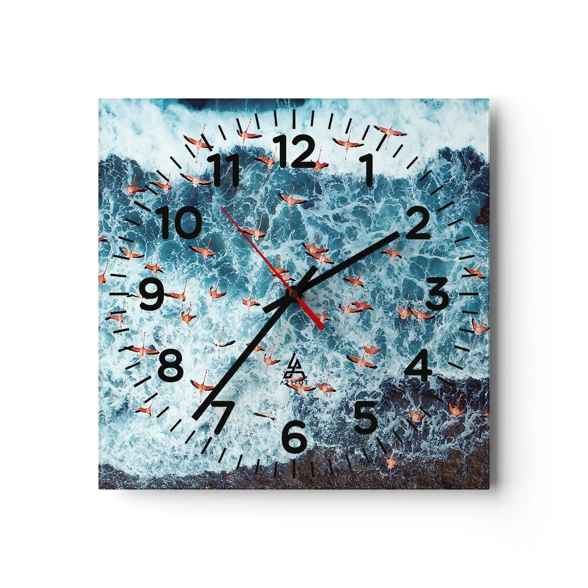 Wanduhr - Glasuhr - Die Küstenparade - 40x40 cm