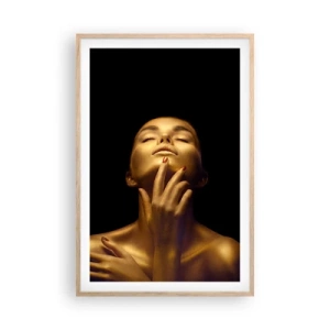 Poster in einem Rahmen aus heller Eiche - Wie goldene Seide - 61x91 cm