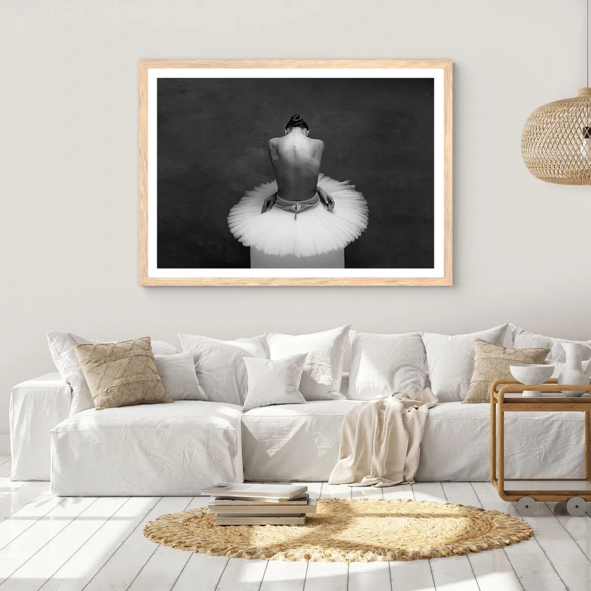 Poster in einem Rahmen aus heller Eiche - Es blüht gerade - 70x50 cm