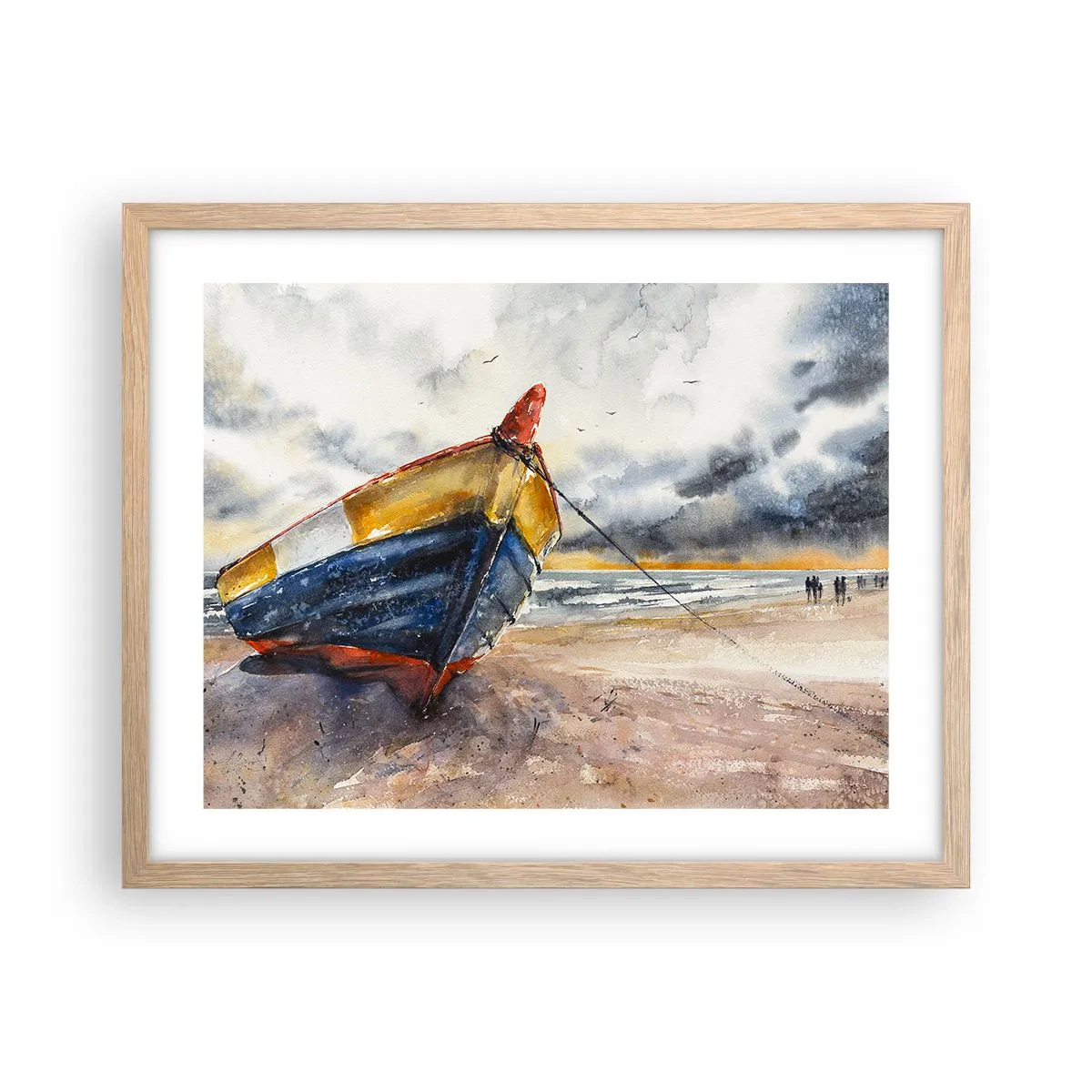 Poster in einem Rahmen aus heller Eiche - Erholung am Ufer - 50x40 cm